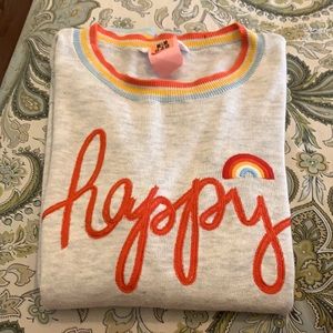 Time and Tru Happy Sweater with Rainbow
